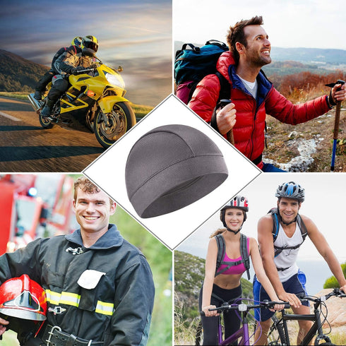 SATINIOR 9 Pieces Cooling Skull Caps Helmet Liner Sweat Beanie Cap Wicking Cycling Running Hat for Men and Women Sports...
